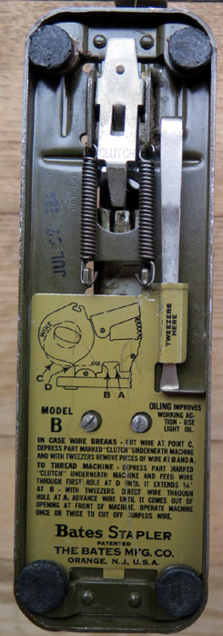 BATES MODEL 'B' SPOOL-FED STAPLER.